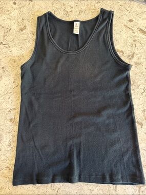 Fortuna Valentino Classic Black Ribbed Tank Top